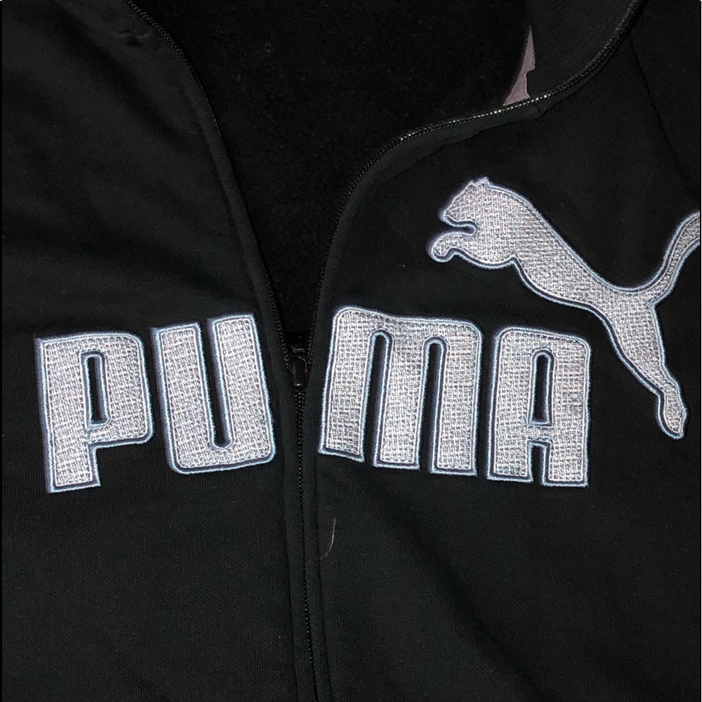 Puma zip sweatshirt jacket Men’s XL navy with sky blue